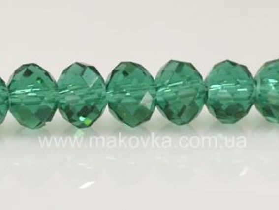 Бусины Хрусталь 8х6 мм №4 Emerald (зеленый изумруд), 1 низка