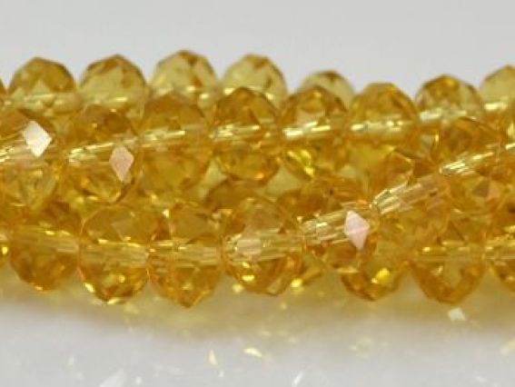 Хрусталь 8х6 мм 18 желтый (янтарный), 1 низка Хрусталь 8х6 мм 18 желтый (янтарный), 1 низка