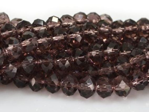 Намистини Кришталеві 8х6 мм №21 колір light Amethyst , 1 низка