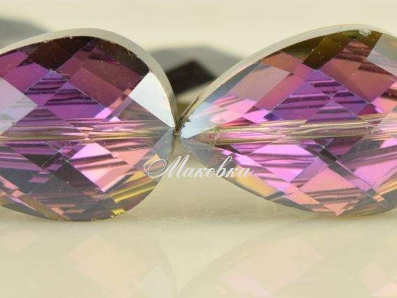 Бусина Хрустальная Капля 17х24х11мм аметист 1 шт Бусина Хрустальная Капля 17х24х11мм аметист 1 шт