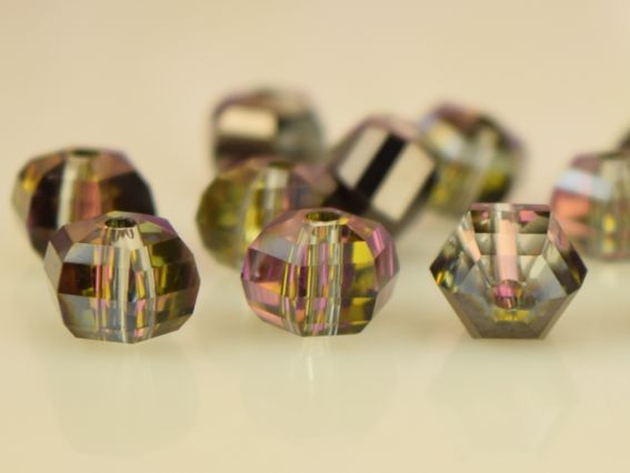 Бусина Хрустальная Овальная 8х4 мм многогранная с плакировкой, серая 1 шт Бусина Хрустальная Овальная 8х4 мм многогранная с плакировкой, серая 1 шт