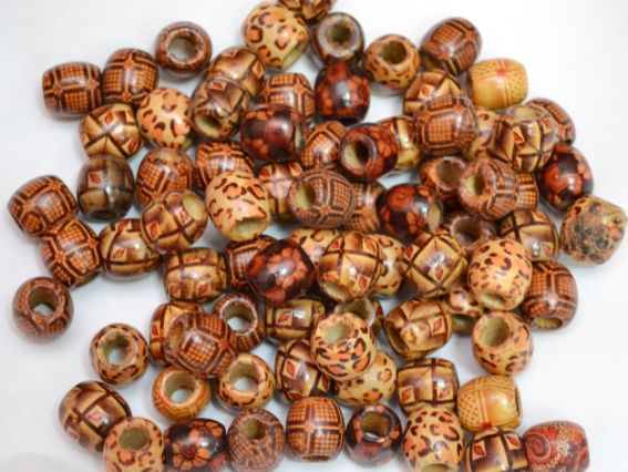 Бусины деревянные с рисунком, 16х16 мм, ассорти 100 гр Бусины деревянные с рисунком, 16х16 мм, ассорти 100 гр