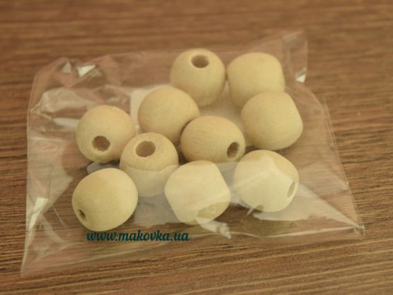 Бусины деревянные из ЯВОРа, 13 мм, 10 шт/уп