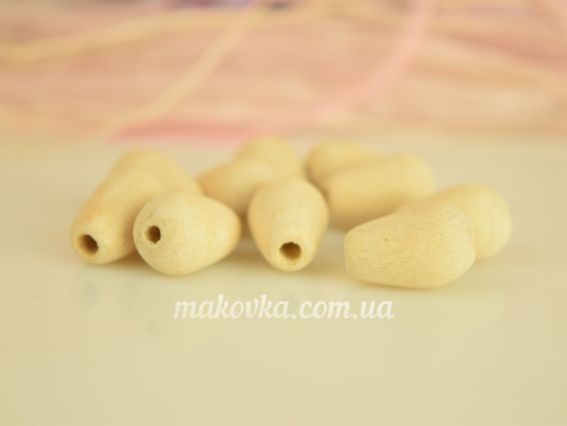 Набір дерев'яних натуральних намистин форма Крапля, розмір 15х10х5 мм, 10 шт/уп