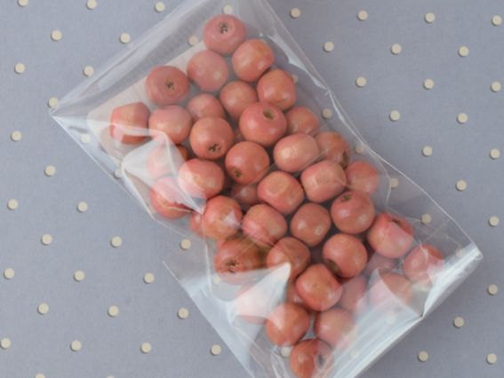 Намисто дерев'яні 7*6 мм, круглі, 50 шт колір скандинавський червоний