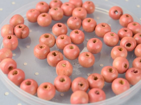 Намисто дерев'яні 7*6 мм, круглі, 50 шт колір коричневий