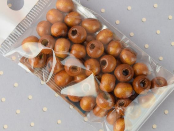 Намисто дерев'яні 7*6 мм, круглі, 50 шт колір коричневий