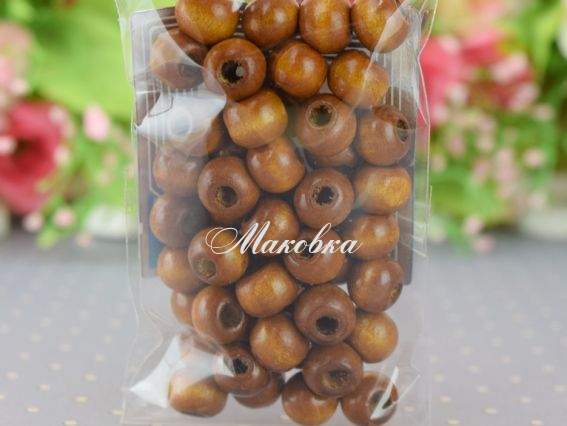 Набір дерев'яних намистин 7*6мм Коричневі, 50шт Набір дерев'яних намистин 7*6мм Коричневі, 50шт