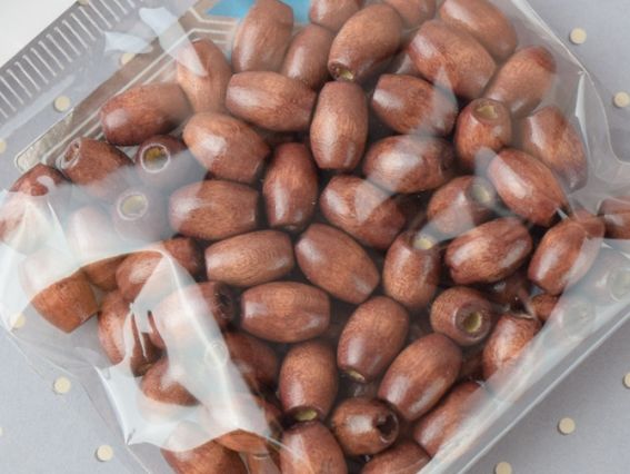 Намистини дерев'яні в формі зерна 10*6 мм, 10 г колір КОРИЧНЕВИЙ