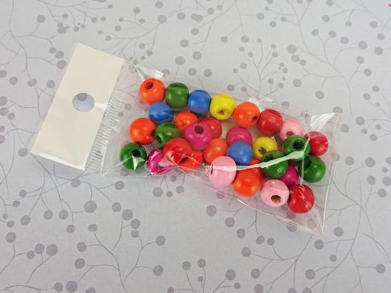 Бусинки деревянные 10*9 мм, круглые, 10г Микс цветов,