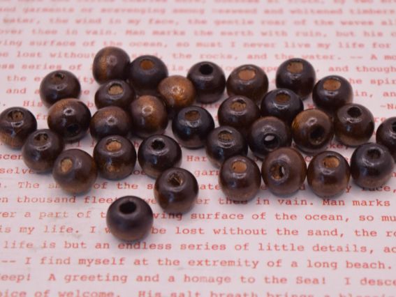 Набір дерев'яних намистин 9*10мм Темно-Коричневі, 10г