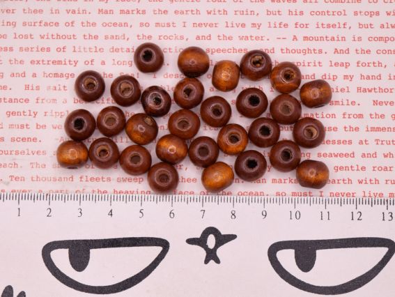 Бусинки деревянные  9*10мм, круглые , 10 г цвет Светло-коричневый №102, упаковка 10г