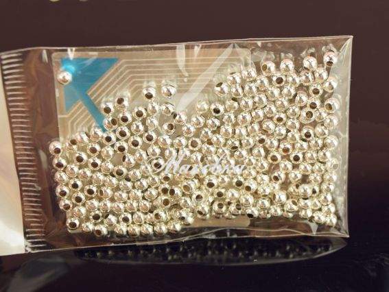 Металеві намистини №80 Куля, 3 мм, колір срібло 10 гр Металеві намистини №80 Куля, 3 мм, колір срібло 10 гр