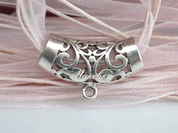 Держатель подвески Бейл Трубочка 31х20 мм. платина, 1 шт Держатель подвески Бейл Трубочка 31х20 мм. платина, 1 шт