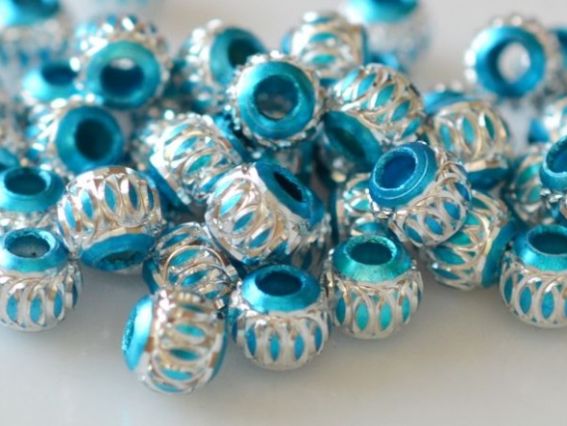 Алюминиевые бусины Шар 6 мм, голубые, 50 шт Алюминиевые бусины Шар 6 мм, голубые, 50 шт