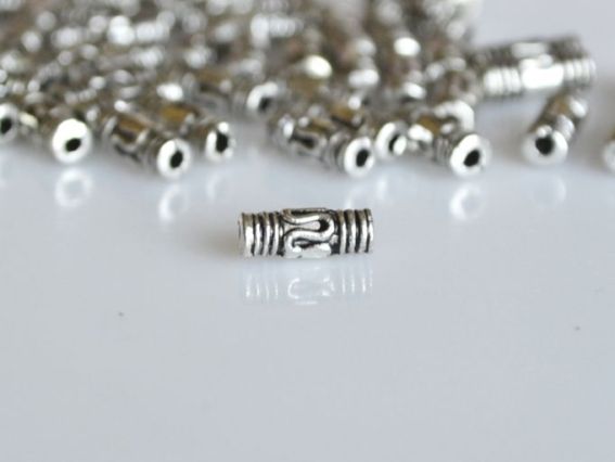 Металеві Намистини Єгипет, розмір 8х3 мм, колір античне срібло, 50 шт