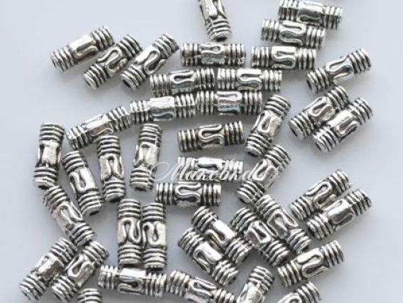 Бусины металлические №03 Египет 8х3 мм, античное серебро, 50 шт