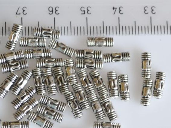 Металеві Намистини Єгипет, розмір 8х3 мм, колір античне срібло, 50 шт