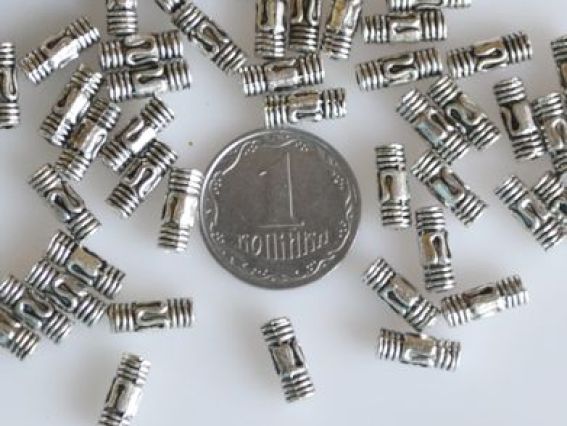 Металеві Намистини Єгипет, розмір 8х3 мм, колір античне срібло, 50 шт