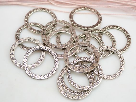 Металлическая соединительная бусина 32 мм Цветочки-листики, 50 шт Металлическая соединительная бусина 32 мм Цветочки-листики, 50 шт