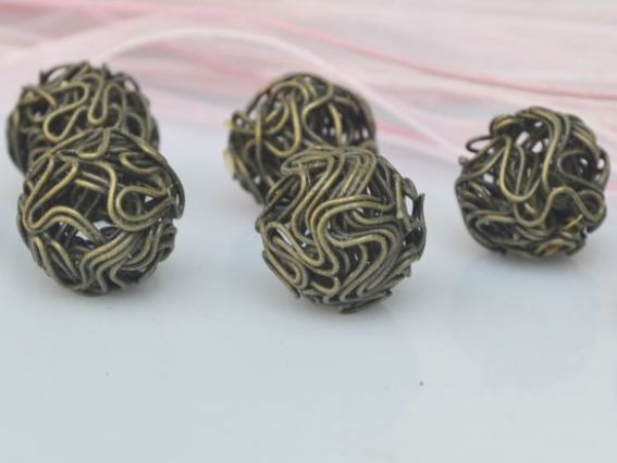 Бусина проволочная 14 мм, античная бронза Бусина проволочная 14 мм, античная бронза