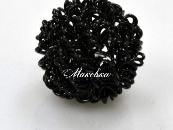 Бусина проволочная Ежик 1,6 см, черная