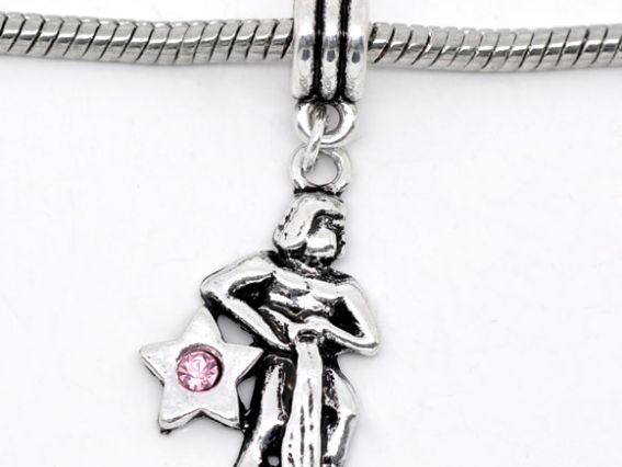 Бусина Пандора-стиля с подвеской Знак Зодиака Водолей Бусина Пандора-стиля с подвеской Знак Зодиака Водолей