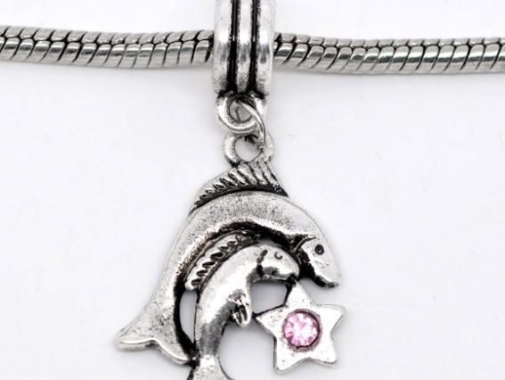 Бусина Пандора-стиля с подвеской Знак Зодиака Рыбы Бусина Пандора-стиля с подвеской Знак Зодиака Рыбы