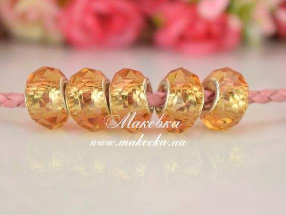 Бусина Пандора-стиля хрусталь 42 желтая