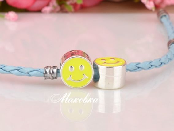 Бусина эмалевая ЭМ-19 Смайлик, желтая Бусина эмалевая ЭМ-19 Смайлик, желтая