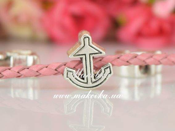 Бусина Пандора-стиля метал-я Фигурная Якорь (МФ-133) античное серебро