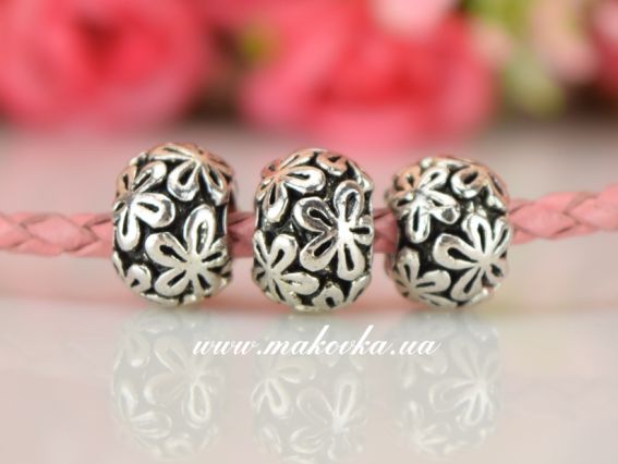 Бусина Пандора-стиля метал-я Фигурная Ромашки-2 (МФ-136) античное серебро Бусина Пандора-стиля метал-я Фигурная Ромашки-2 (МФ-136) античное серебро