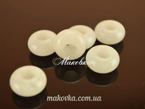 Бусина Пандора-стиля К17 из НЕФРИТА, белая. 1 шт Бусина Пандора-стиля К17 из НЕФРИТА, белая. 1 шт