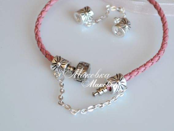 Бусины-стоперы металлические с цепочкой Лучики