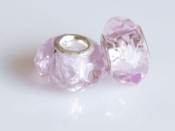 Бусина Пандора-стиля хрусталь 15 светло-розовая Бусина Пандора-стиля хрусталь 15 светло-розовая