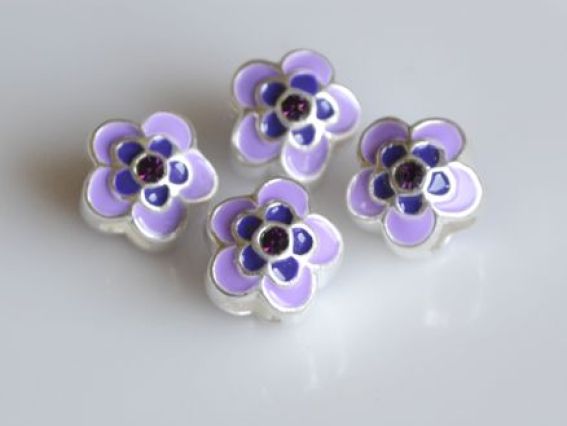 Бусина метал. цветная со стразой 14 фиолетовый большой цветок Бусина метал. цветная со стразой 14 фиолетовый большой цветок