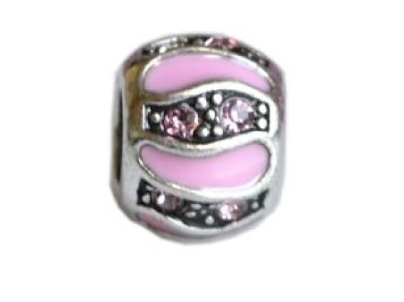 Бусина метал. цветная со стразой 16 розовая Бусина метал. цветная со стразой 16 розовая