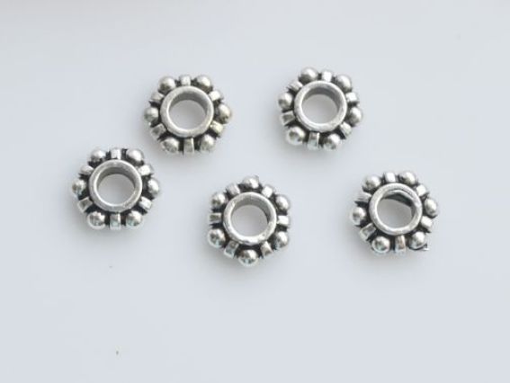 Намистина Горошок для браслетів пандора-стилю металева плоска МФ-38