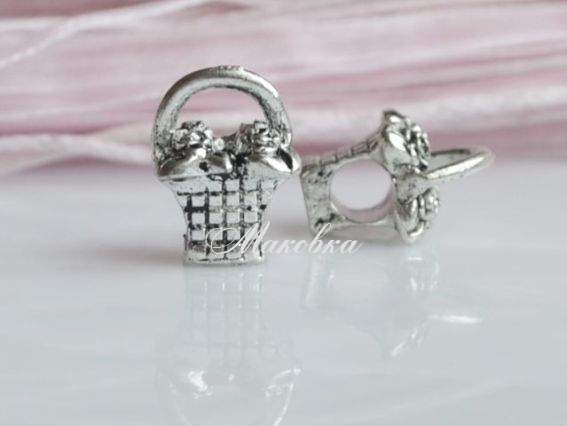 Бусина Пандора метал-я Фигурная Корзина роз (МФ-41)