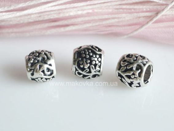 Бусина Пандора метал-я Фигурная Цветочная бочонок (МФ-53) Бусина Пандора метал-я Фигурная Цветочная бочонок (МФ-53)