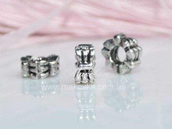 Бусина Пандора метал-я Бантики рондель (МФ-122)