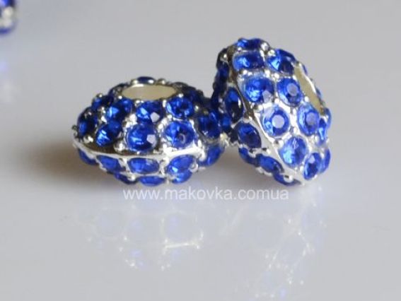 Бусина пандора со стразами Мульти 42 большая синяя Бусина пандора со стразами Мульти 42 большая синяя