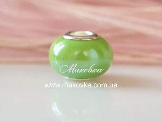 Бусина фарфоровая №19 большая салатовая