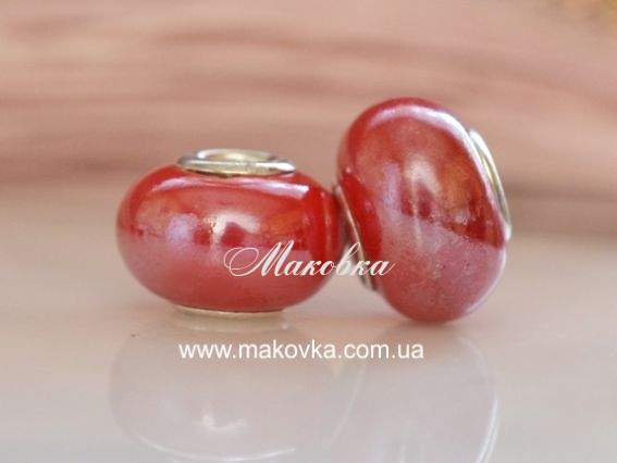 Бусина фарфоровая №20 большая красная