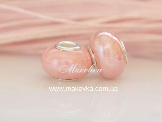 Бусина фарфоровая №21 большая розовая