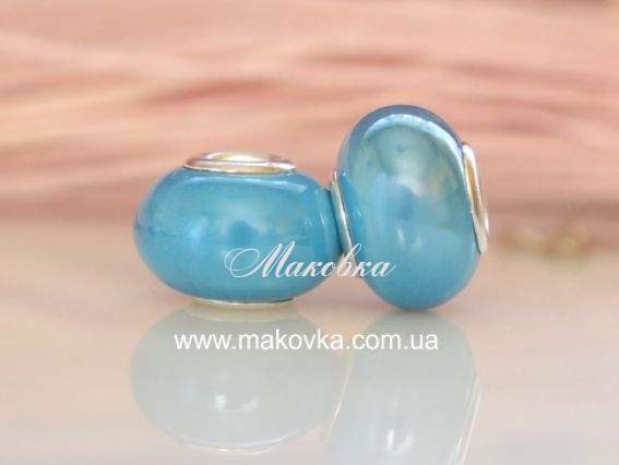 Бусина фарфоровая №23 большая голубая