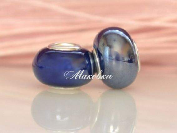 Бусина фарфоровая №24 большая синяя