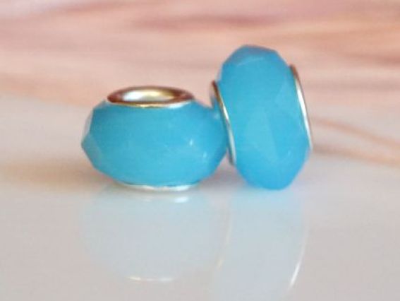 Бусина Пандора-стиля хрусталь 25 голубая матовая Бусина Пандора-стиля хрусталь 25 голубая матовая