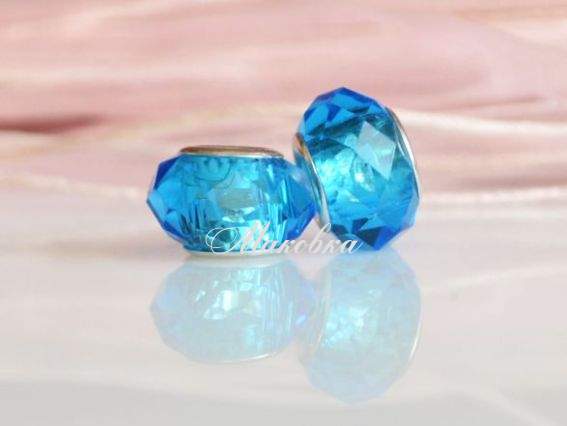 Бусина Пандора-стиля хрусталь 31 ярко-голубая