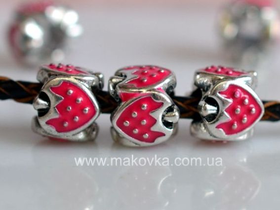 Бусина эмалевая ЭМ-14 Клубничка розовая Бусина эмалевая ЭМ-14 Клубничка розовая